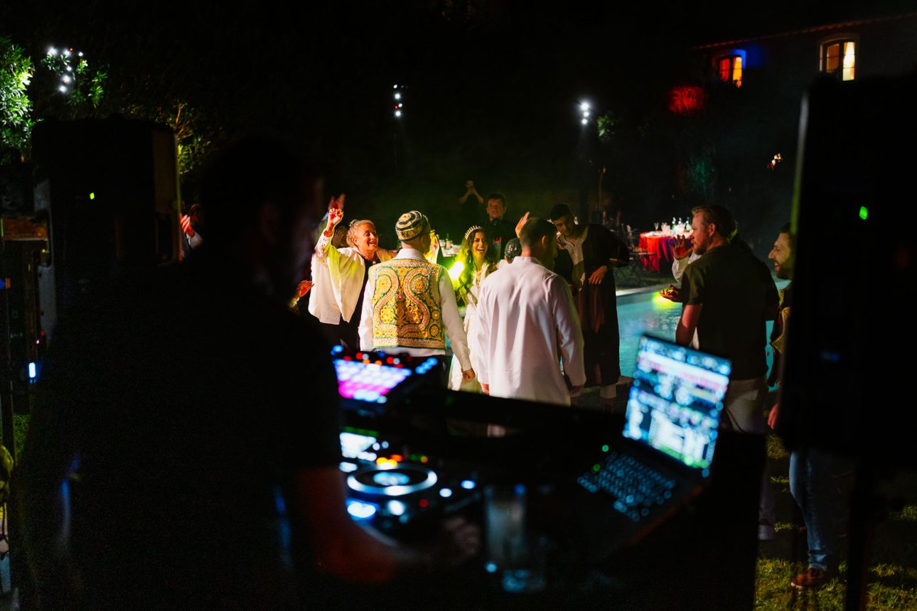 Guests dancing at Henna Party luxury Jewish wedding Tuscany