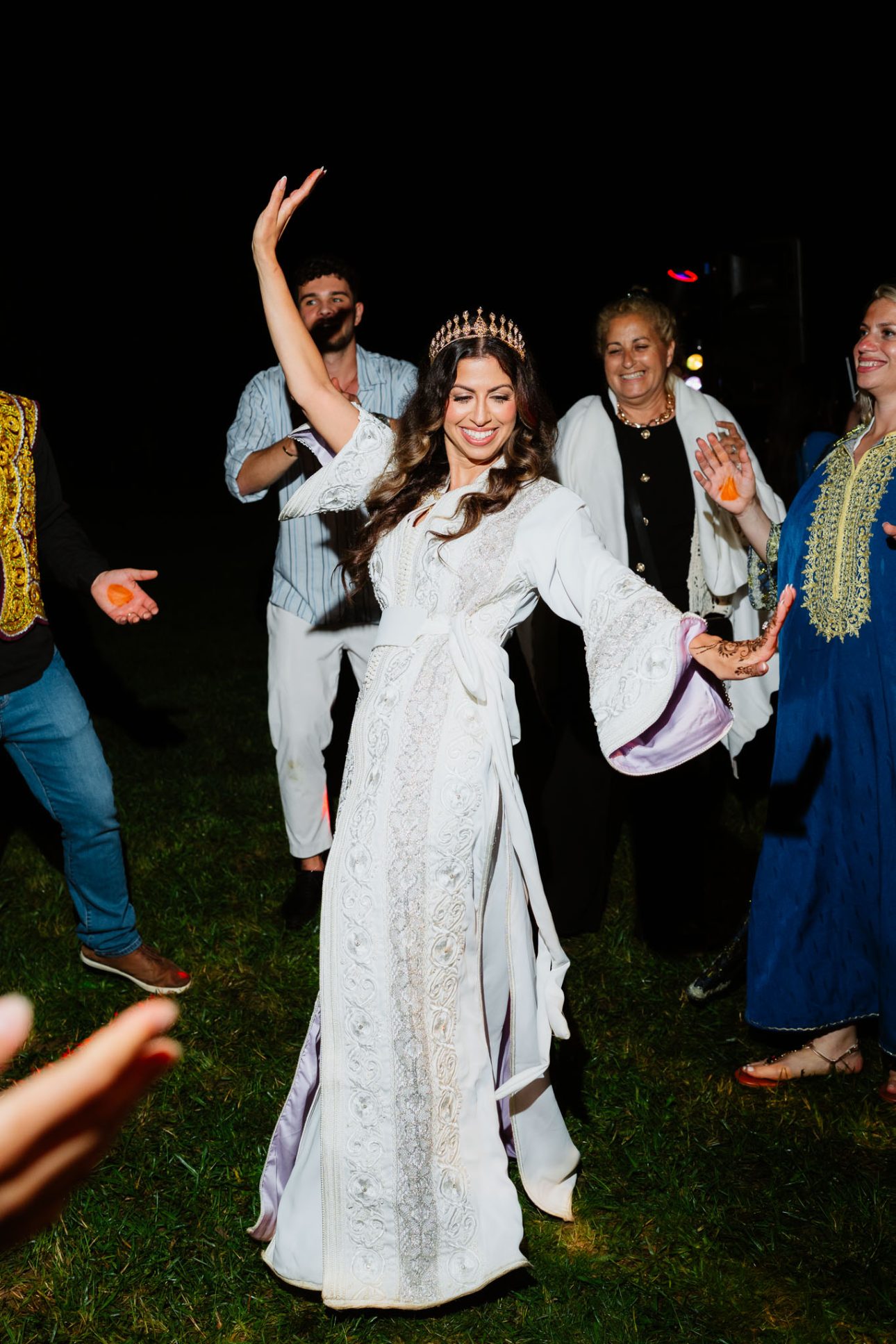 Bride dances at Henna Party luxury Jewish wedding Tuscany