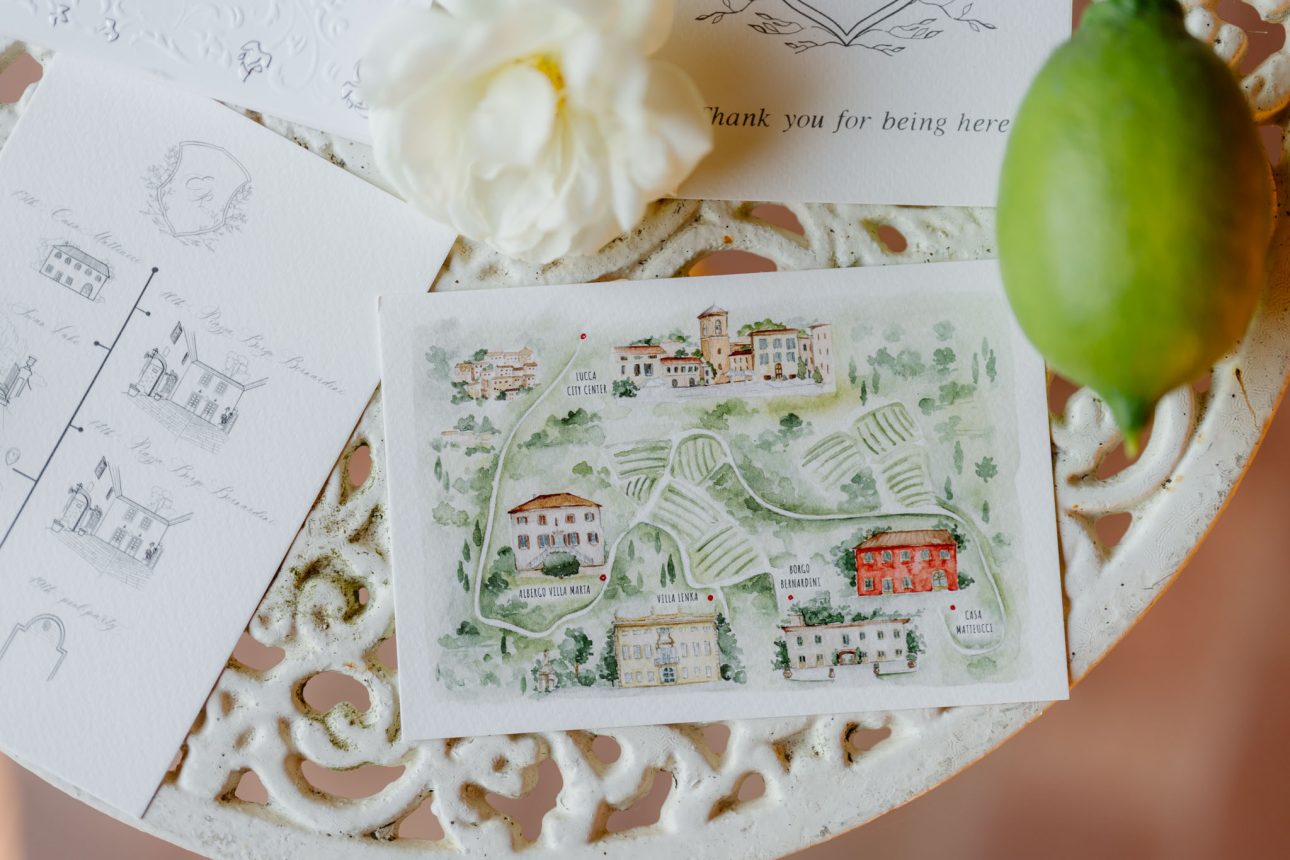 Luxury wedding stationery and invitations Tuscany Emily & Refael